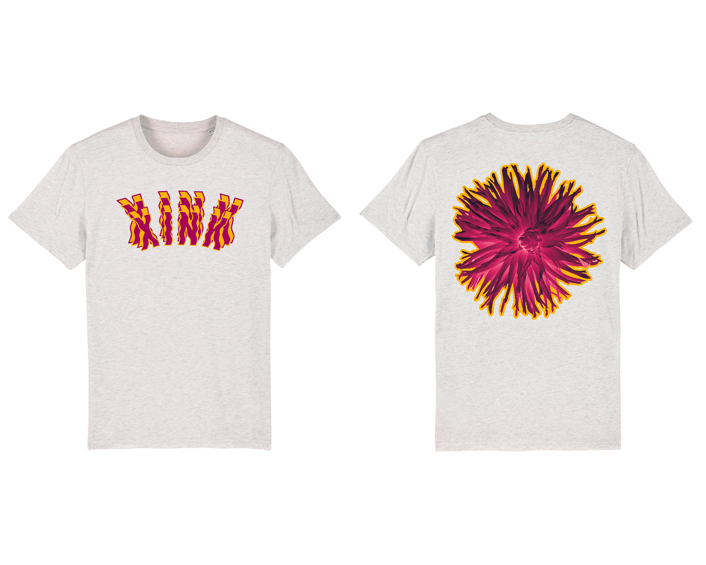 T-shirt bloem lichtgrijs